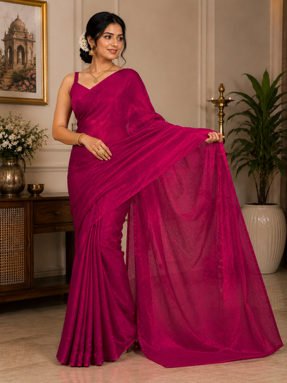 Women's Premium Magenta Woven Soft Silk Saree with Elegant Jacquard Design | Festive, Wedding & Party Wear Saree