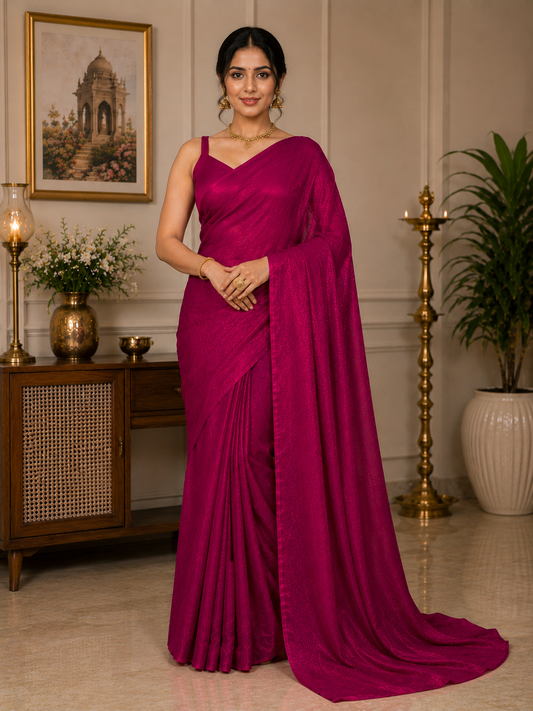 Women's Premium Magenta Woven Soft Silk Saree with Elegant Jacquard Design | Festive, Wedding & Party Wear Saree